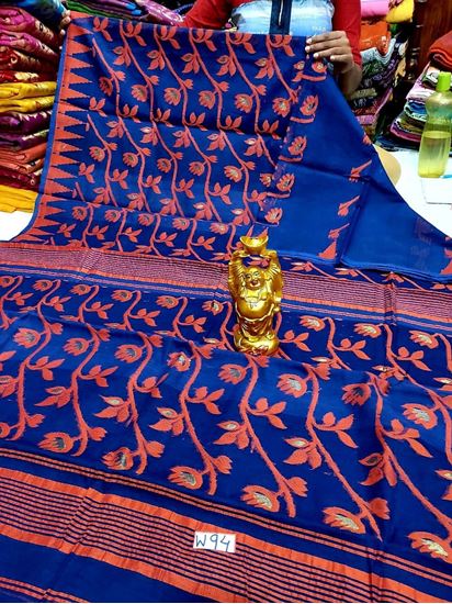 Picture of vihan soft dhakai blue colour sari