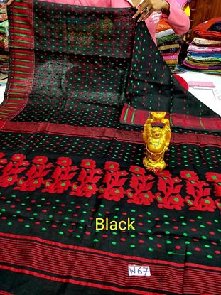 Picture of vihan soft dhakai black color sari