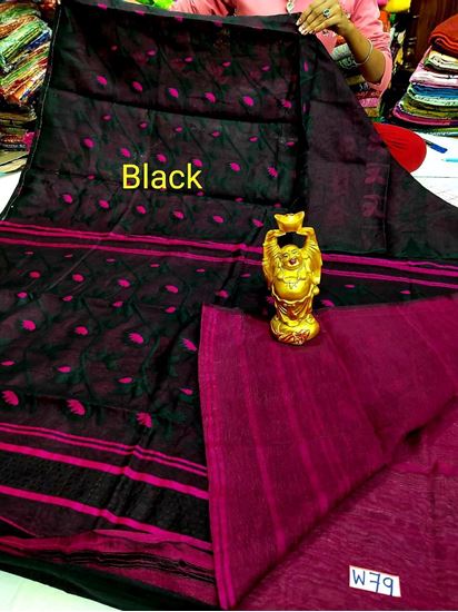 Picture of vihan soft dhakai black color sari