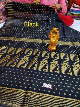 Picture of vihan soft dhakai black color sari