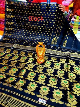 Picture of vihan soft dhakai black color sari