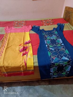 Picture of s,k mani fabric blue kurti 