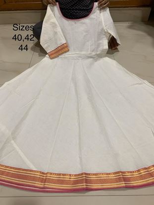 Picture of Vihan Mangalagiri Pure Cotton Frocks with Zari borders #2