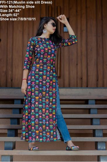 Picture of Vihan Women's Printed Muslin quirky prints is paired