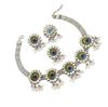 Picture of NJ Fashions Oxidized German Silver Antique Peacock Choker Necklace with Earring and Ring Jewellery Set for Women & Girls
