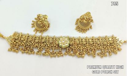 Picture of Premium high quality gold polish jewellery set 