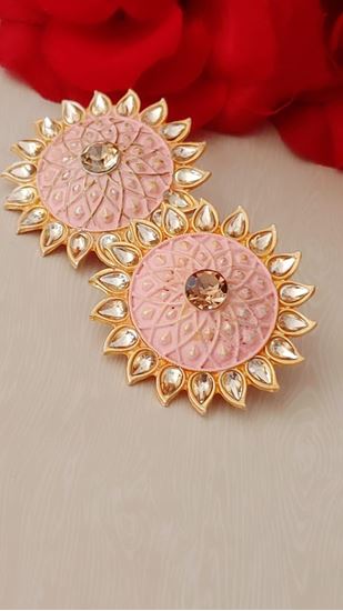 Picture of EARRINGS.. Big Size best quality light pink