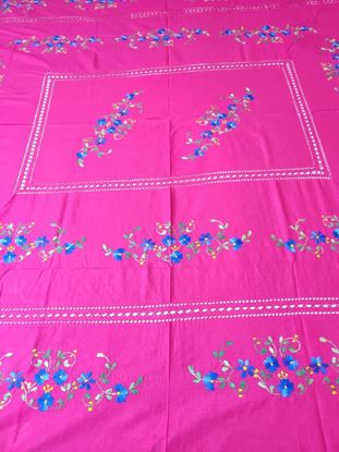 Picture of handmade embroidery bedsheets for king size bed