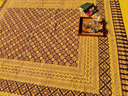 Picture of handcrafted pure cotton Ajrakh bedspreads