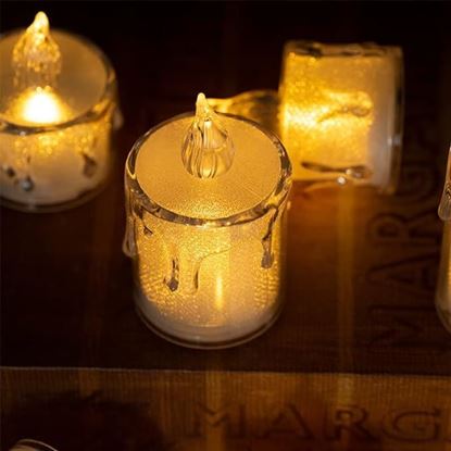 Picture of  LED Flameless Candles Battery Operated Crystal Luminous Electric Decorative Light Candle