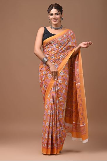 Picture of Queen Color Cotton Saree (Shree Fashion)