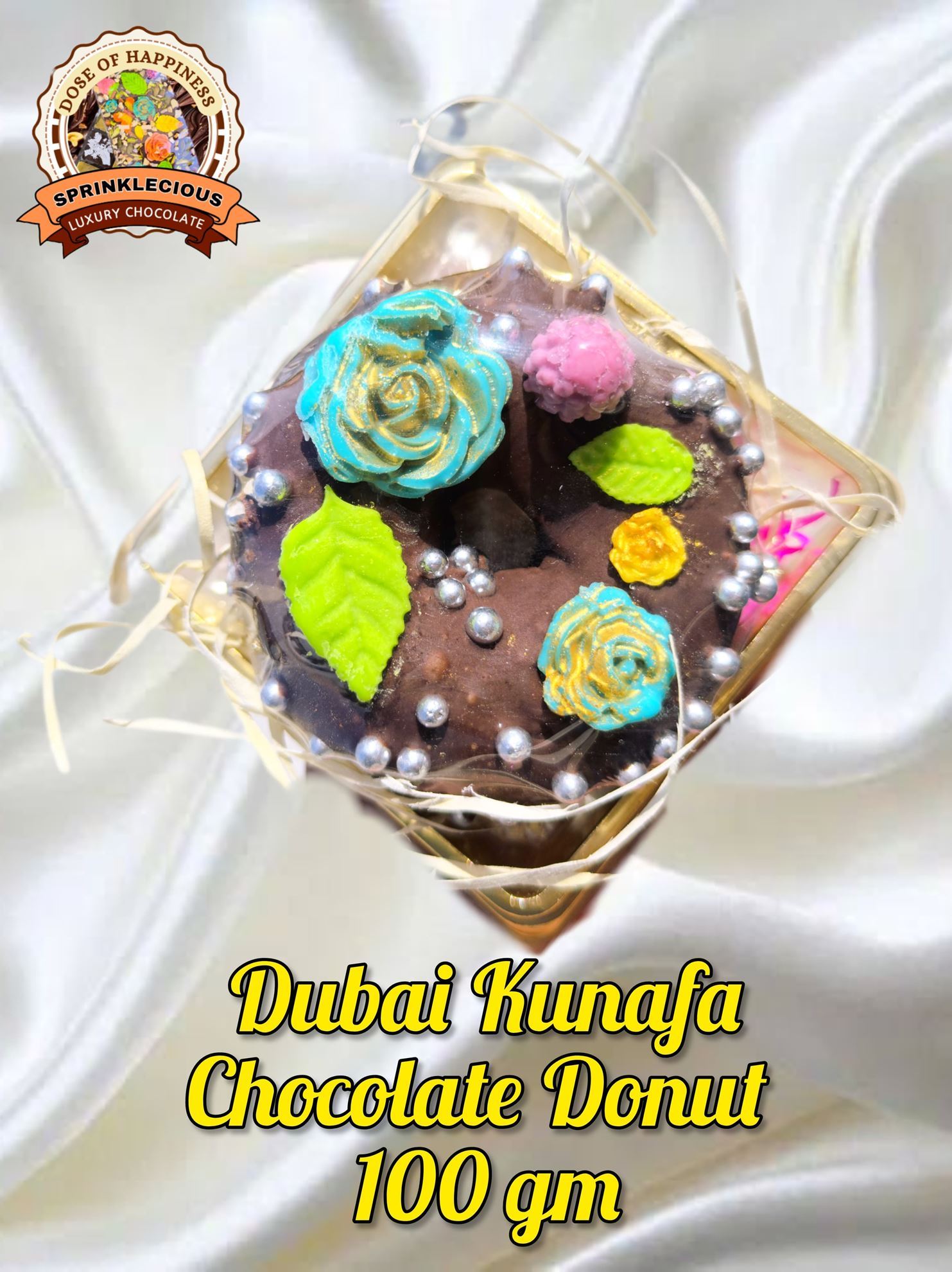 Alfa Store. Dubai Kunafa Pistachio Chocolate Donut - 100 gms