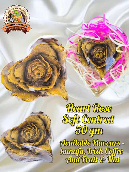 Picture of Dubai Kunafa Pistachio Chocolate - Rose Heart 50 gms