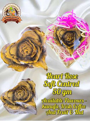 Picture of Fruit & Nut - Chocolate - Rose Heart (Soft Centred) 50 gms
