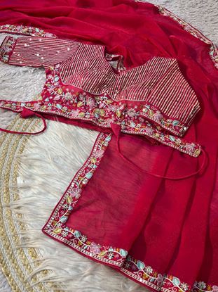 Picture of 🌸 New latest collection in designer stiched blouse concept 🌸 Red