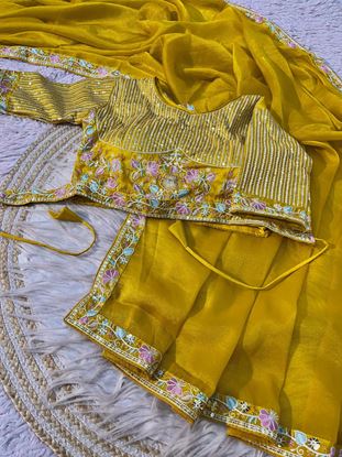 Picture of 🌸 New latest collection in designer stiched blouse concept 🌸 Yellow