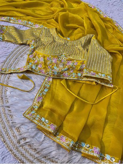 Picture of 🌸 New latest collection in designer stiched blouse concept 🌸 Yellow