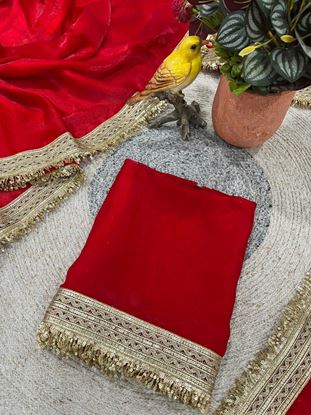 Picture of 🪡Beautiful Bollywood Designer Soft  Saree Collection Presenting - Red