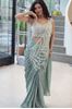 Picture of New Super Trending Embroidery Sequence work ready to wear saree with Embroidery Blouse Sky Blue