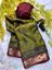 Picture of BANDHEJ  Soft bleck dola silk sarees  with pen kalamkari design Light Green