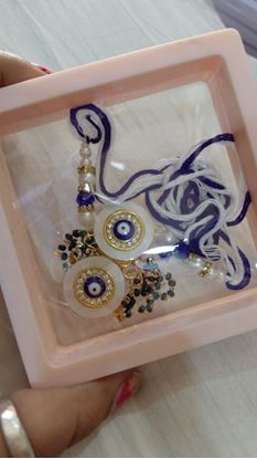 Picture of Nazar Shield Pearl Rakhi Set 🧿🤍