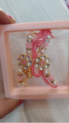 Picture of Pink Square Pearl Rakhi Duo 🌸🤍